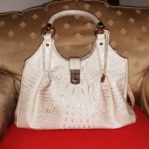 Brahmin Elisa, Beige & Gold Handbag